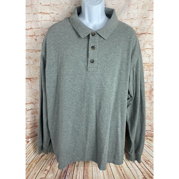 Duluth Trading Long Sleeve Polo Shirt Mens Size XL Gray 100% Cotton Collared - Picture 1 of 6